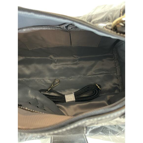 Madi Claire Black Tooled Leather Handbag Purse - Picture 10 of 11